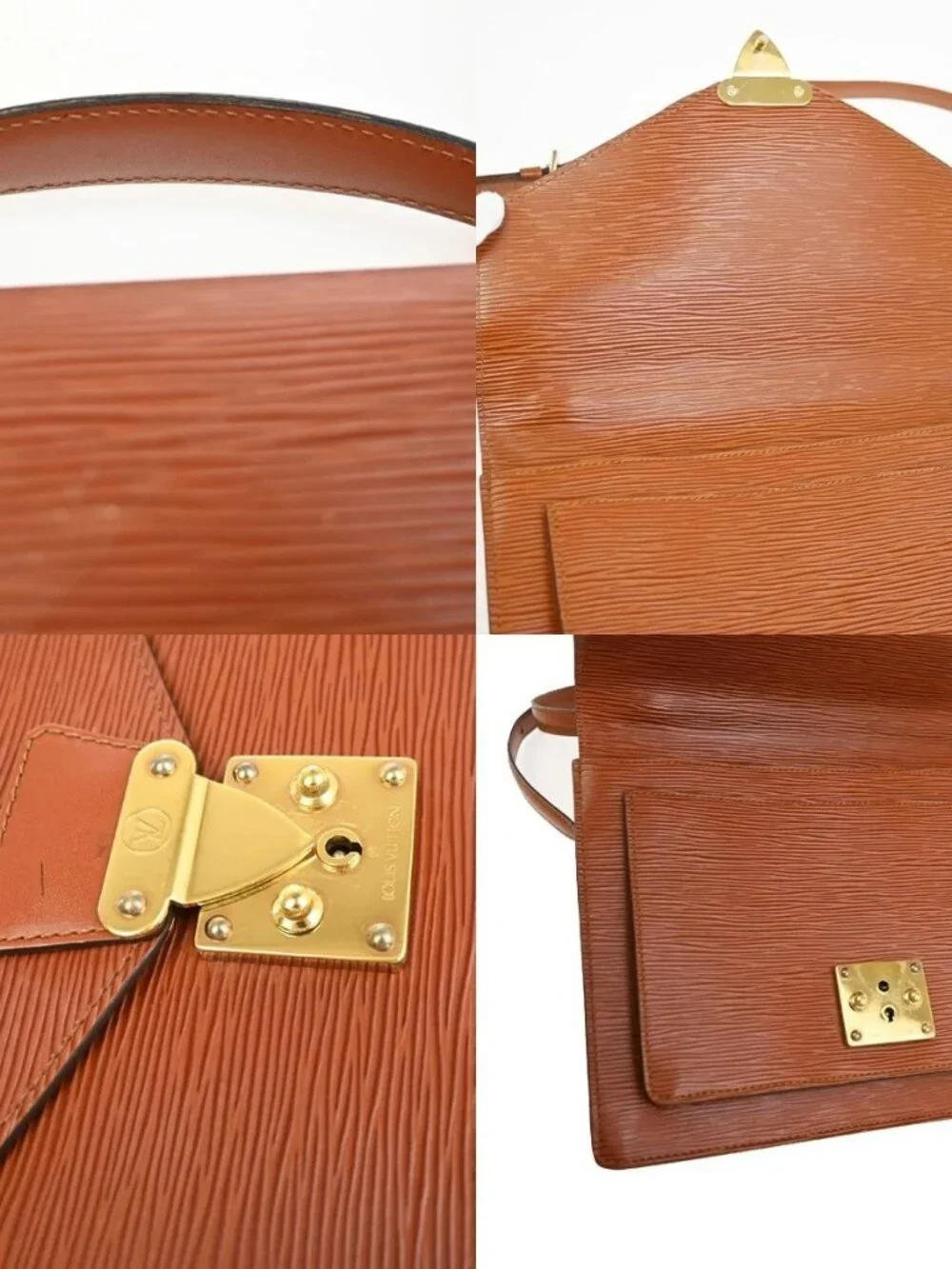 LOUIS VUITTON Monceau 2Way Shoulder Hand Bag Epi Leather Brown M52123 81YH920 - Picture 9 of 16